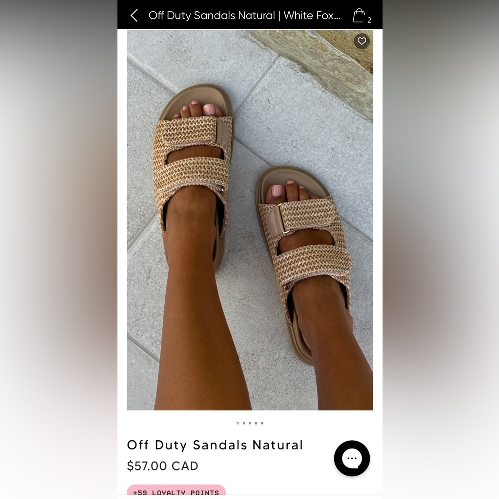 White Fox OFF duty natural sandals